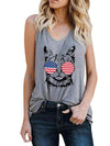 Fashion Women Daily Summer Sleeveless Cat Printed Vests