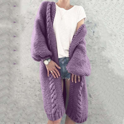 Fashion Casual Pure Knit Long sleeve Cardigan