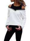 Round Neck Off Shoulder Special Design Woman Sweatshirt