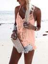 Lace patchwork sexy chiffon strap top vests