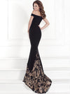 Sexy black Off shoulder frock gilt floor-length gown eveing dresses