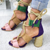 Chic women Match color thick heel high heel Pumps