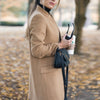 Solid Color Stand-Up Collar Pocket Woman Coat