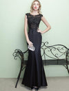 Sexy Lace Applique Sequined Sleeveless Vintage Mermaid Evening Dresses