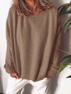 Fashion Casual Pure Round neck Lomh sleeve Knit Sweaters