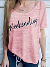 Round Neck Letters Printed Short Sleeve T-Shirts