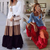 Fashion Casual Gored Square collar Long sleeve Maxi Dresses