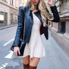 Fashion Pure Round neck Long sleeve Knit Skater Dresses