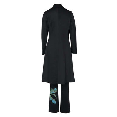 Fashion Print Lapel Long sleeve Coat&Pants &Vest Suits