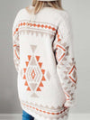 Casual Geometric print Long sleeve Knit Cardigan