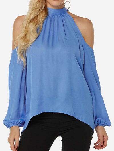 Fashion Casual Pure Off shoulder Long sleeve T-Shirts