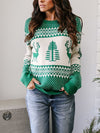 Winter Christmas Geometric Moose Knit Sweater