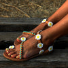 Sweet flower flat bottom shows toe to go up recreational and comfortable cover refers to flat beach sandal