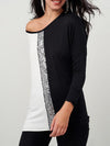 Two-color Long Sleeve Sequins Casual T-shirts