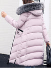 Hooded Quilted Longline Pocket Padded Coat gray xl