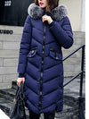 Hooded Quilted Longline Pocket Padded Coat pink l