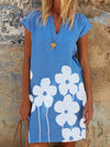 Short Sleeve Casual Floral Cotton Dresses