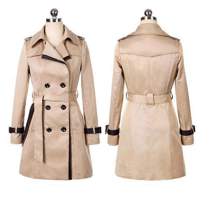 Retro Casual Slim Double-Breasted Trench Coat Outwear