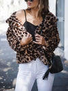 Vintage Leopard Print Woman Short Jacket