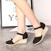 Women's Sandals Wedges Casual Comfort Foreign Trade Tip Hemp Buckle Female Sandals