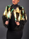 Faux Fur Fashion Patchwork Long Sleeve Coats