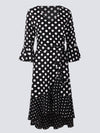 Woman Street Fashion Pot Printed V Neck Maxi Dresses