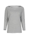 Sexy striped loose bat sleeve design Woman T-shirts