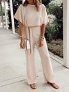 Solid women round neck long jumpsuits for summer