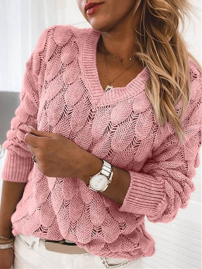 Knitted Long Sleeve v neck fashion women Sweaters
