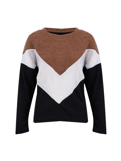 Woman Long Sleeve Round Neck Knit Top Sweaters
