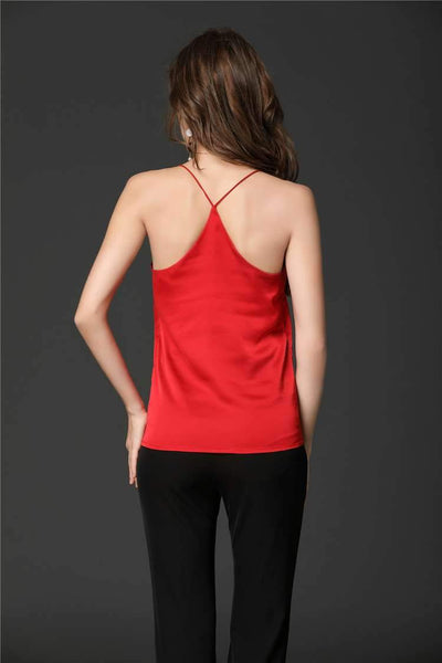 Sexy Backless Pure Round neck Vests