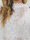 White Elegant Lace Long Sleeve Woman Blouses