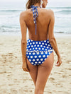 Wave pot backless tie bikini swimwear
