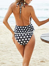 Wave pot backless tie bikini swimwear