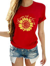 Women casual flower printed short sleeve T-shirts