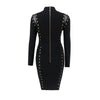 New Fashion Sexy Perspective Long sleeve Evening Bodycon Dresses