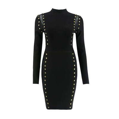 New Fashion Sexy Perspective Long sleeve Evening Bodycon Dresses