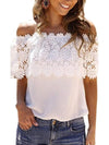 Chiffon lace sexy off shoulder woman t-shirt