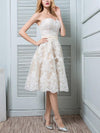 Elegant Formal Plain Lace Off Shoulder High Waist Skater Evening Dress
