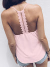 Chic Women V neck Strap Pink Vests