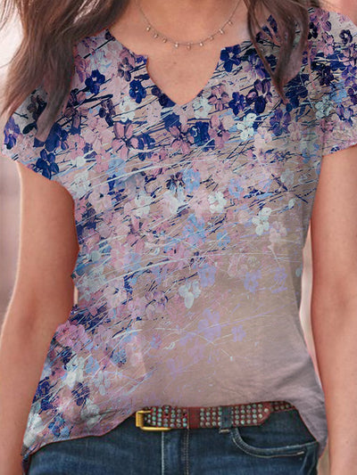 Floral-Print Short Sleeve Statement Shirts & Tops