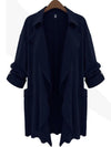 European Style Lapel  Plain Overcoats Trench Coats