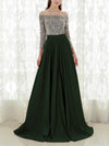 Stylish Off Shoulder Woman Sexy Long Sleeve Maxi Evening Dresses