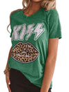 Summer Kiss Lip printed women fashion round neck T-shirts