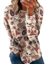 Halloween printed fashion women long sleeve T-shirts