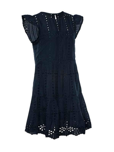 Round Neck Cutout Casual Shift Dresses