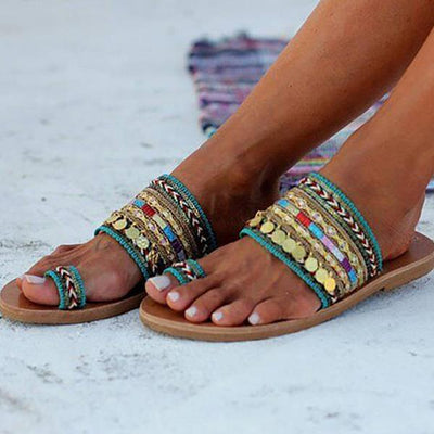 Elebrity Style Bohemian Slippers Sandals
