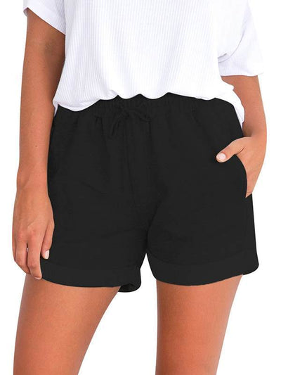 Summer Women Plain With Pockets Shorts