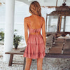 Sexy Lace Strap Stitching Vacation Dresses