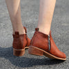 Vintage Daily Zipper Ankle Boots Woman Martin Boots